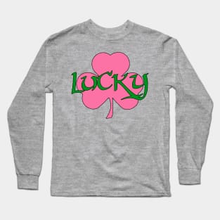 Lucky Shamrock - pink Long Sleeve T-Shirt